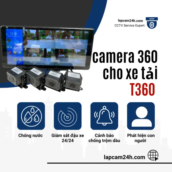 Camera hành trình 4 mắt cho xe tải torakam