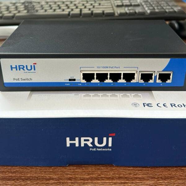 POE Switch Hrui 6 port (4 port POE + 2 port Uplink)