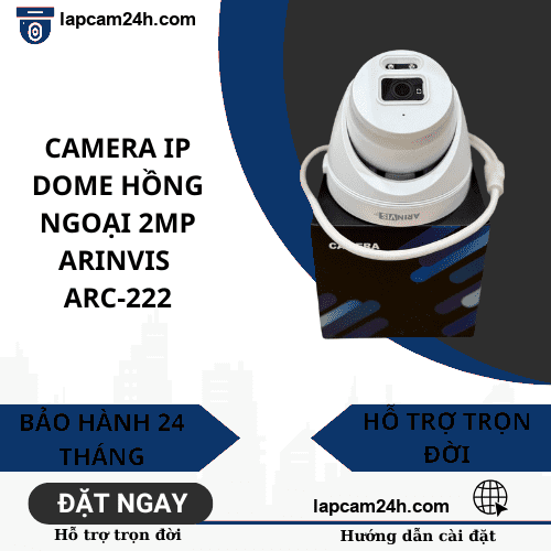 CAMERA IP DOME HỒNG NGOẠI 2MP ARINVIS ARC-222, KẾT NỐI ĐẦU GHI