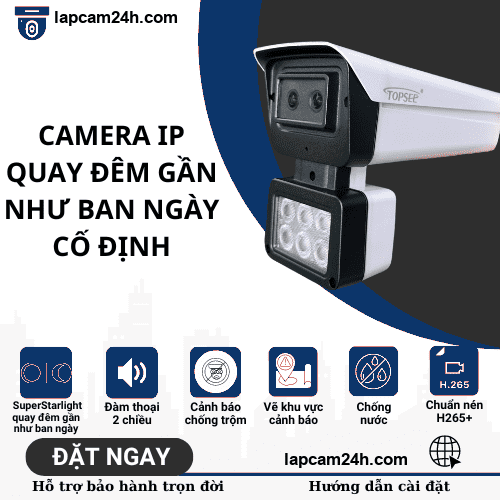 Camera quay đêm gần như ban ngày cố định, lắp đặt biển hồ, sông nước, sử dụng đầu ghi hình để hoạt động độ phân giải 4.0mp