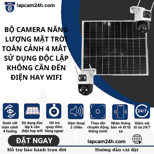 Bộ camera năng lượng mặt trời 4 mắt toàn cảnh IMOU/EZVIZ, độ nét cao, hoạt động liên tục không cần điện hay wifi