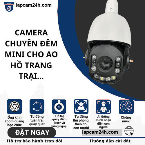 Camera zoom xa cho nhà xưởng, nông trại, rừng núi, kho bãi, kết nối wifi không dây+có dây/4G, tự động tuần tra quay quét, phóng to khi phát hiện con người, tầm nhìn xa 300-500m